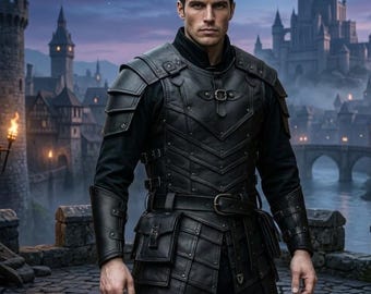 Medieval Leather Armor Chest Piece Handmade Knight Armor LARP Viking Cosplay Costume Custom