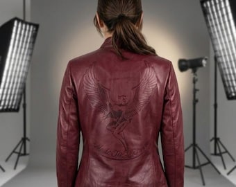 Claire Redfield RE2 Leather Jacket | Resident Evil 2 Cosplay Costume | Red Biker Jacket Women | Gamer Outfit Handmade Lambskin