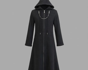Organization XIII Cloak Kingdom Hearts Cosplay | KH4 Black Hooded Coat Costume | Unisex Anime Gaming Cloak