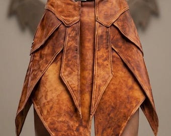 Medieval Leather Warrior Kilt Viking LARP Cosplay Skirt Gladiator Armor Kilt Handmade Custom