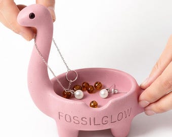 Concrete Dinosaur Jewelry Tray | Minimalist Ring Holder | Handcrafted Desk Decor
