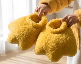 Kapcie z kreskówkową kaczką, pluszowe zimowe buty domowe