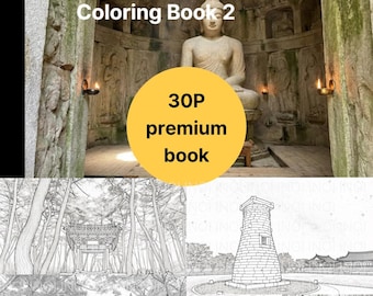Korean Traditional Architecture Coloring Book | 30 Pages | Hanok, Cultural Heritage | Oriental Color book