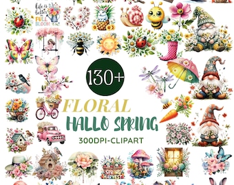 Paquete PNG de flores de primavera: más de 130 diseños para uso comercial (300 DPI)