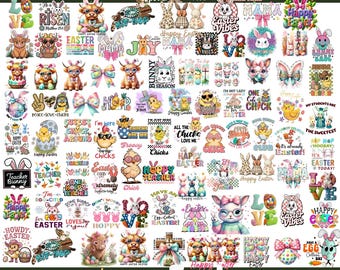 Easter PNG Clipart Bundle | Bunny, Chicks, Eggs (Digital Download 300 DPI)
