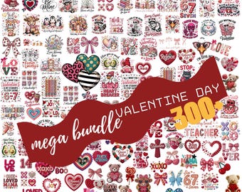 Paquete de más de 300 mega PNG de San Valentín, paquete de cartas de amor de San Valentín, XOXO, paquete de amor de mamá de San Valentín, descarga digital de corazones