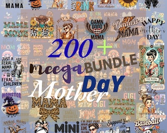 Paquete para el Día de la Madre: más de 200 archivos PNG / Descarga instantánea / Licencia comercial