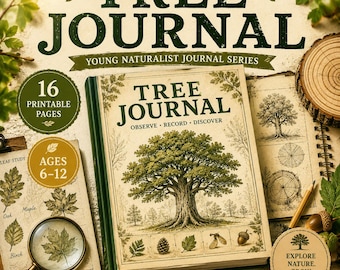 Diario degli alberi per bambini / Diario di studio della natura / Attività scientifica per l'homeschooling / Osservazione degli alberi in PDF stampabile / Età 6-12 anni / Download immediato