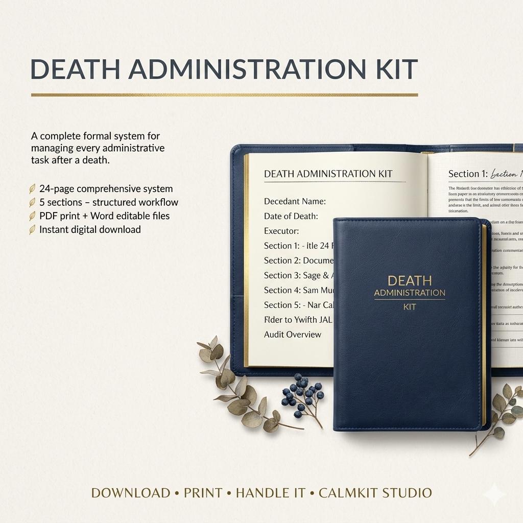 Death Checklist Printable | What to Do When Someone Dies | Estate