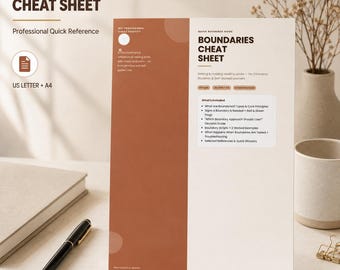 Boundaries Cheat Sheet, Healthy Boundaries Printable, Therapist Counselor Tool, Boundary Scripts PDF, Self Help Mental Health Download