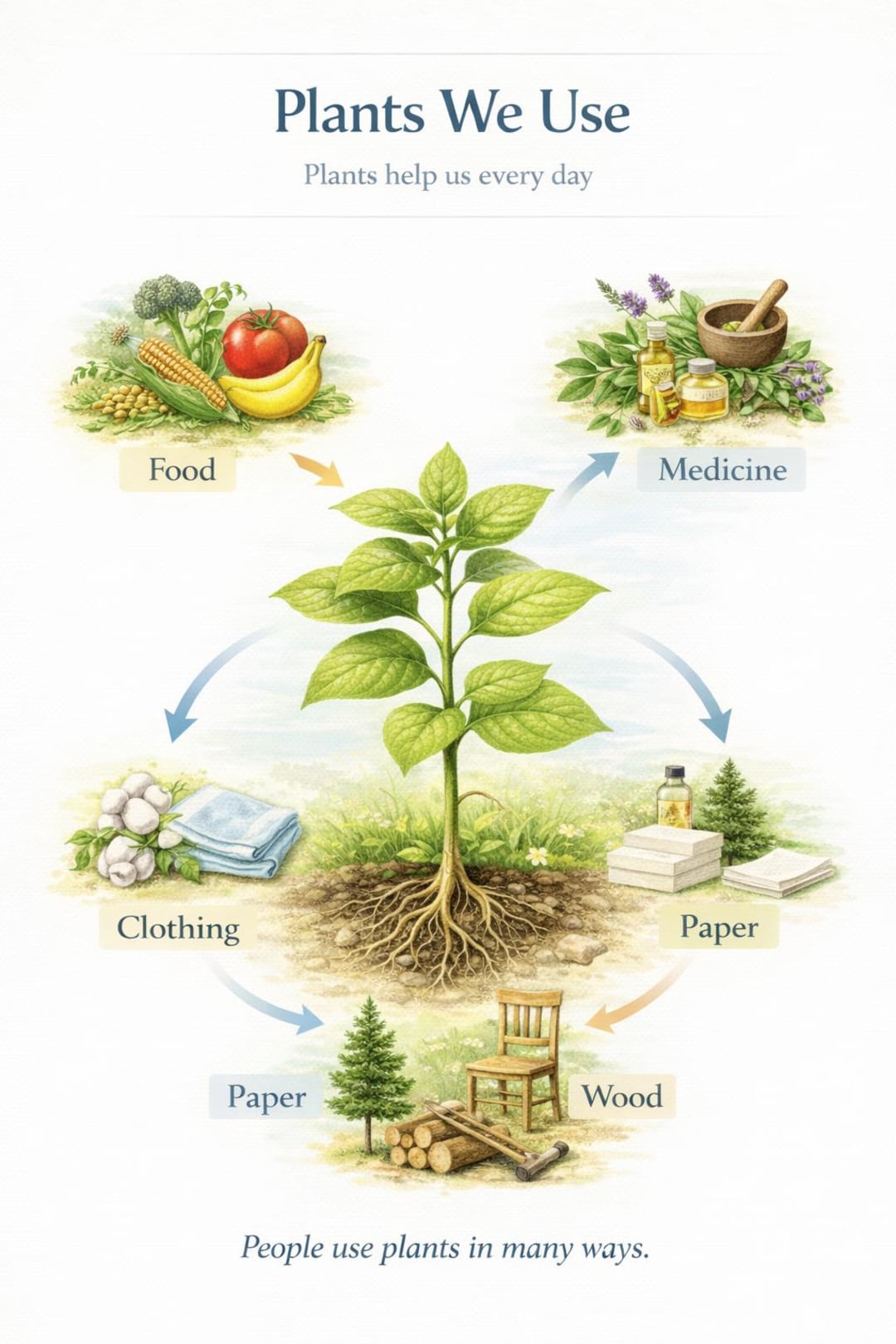 Plants We Use – Everyday Plant Uses Poster | Elementary Science ...