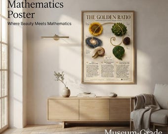 Golden Ratio Poster | Fibonacci Sequence Math Art (Digital Download)