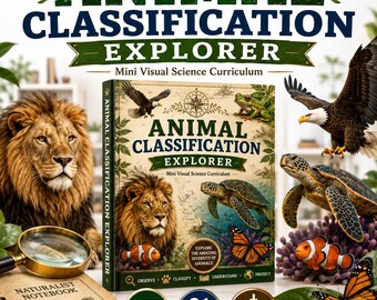 Unità didattica sulla classificazione degli animali / Attività su vertebrati e invertebrati / Zoologia per l'istruzione domiciliare (PDF) / Download immediato