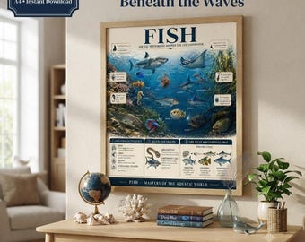 Fish Classification Chart | Marine Science Educational Poster (A4 PDF Download)