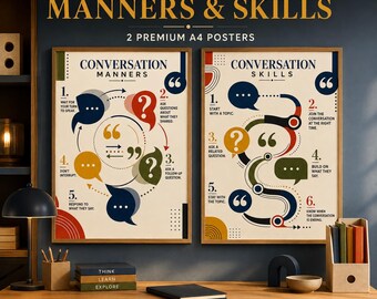 Conversation Manners Skills Poster | Social Skills Wall Art (Ages 6–12) (Digital Download)