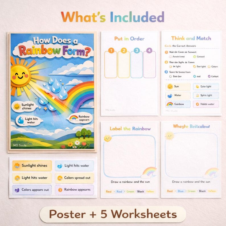 How Rainbows Form Poster | Science Activity, Worksheets (digital ...