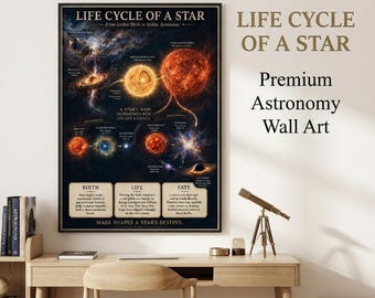 Life Cycle of a Star Poster | Astronomy Science Wall Art (A4 Printable)