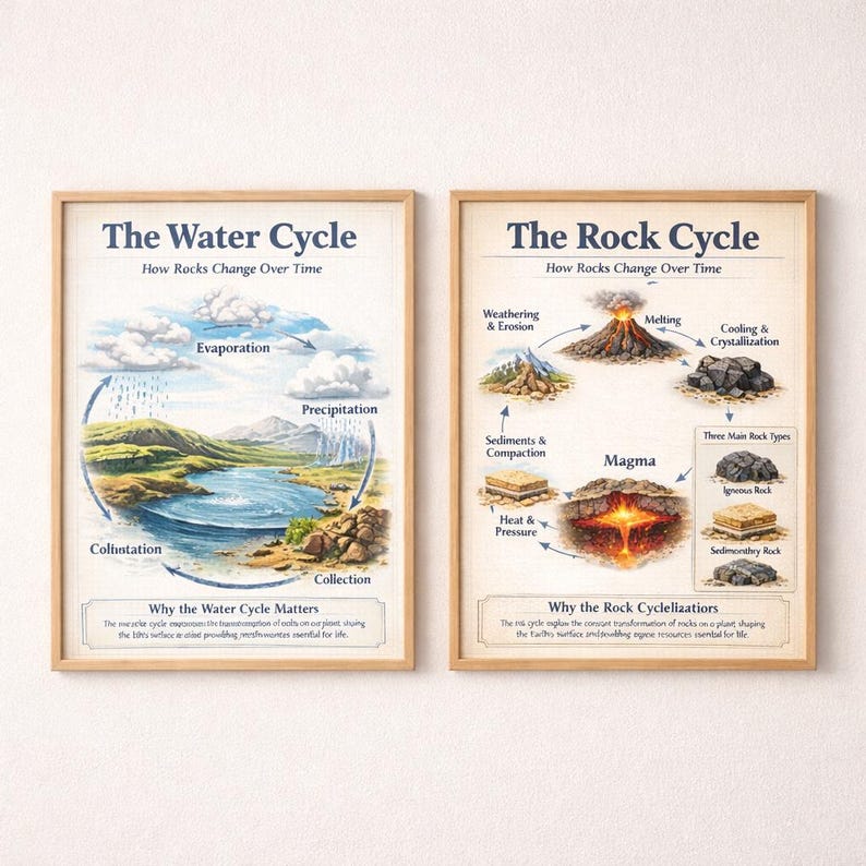 Rock Cycle Poster | Earth Science Poster | Geology Chart Poster ...