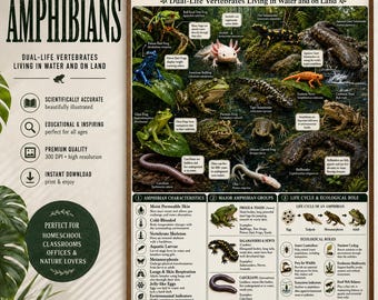 Amphibians Poster | Frog Life Cycle Chart (PDF Download)