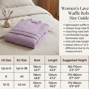 Unisex Baumwolle Damen Robe, Atmungsaktiver Waffle Woven Lounge Hotel & Spa Herren Bademantel Kimono Bild 10