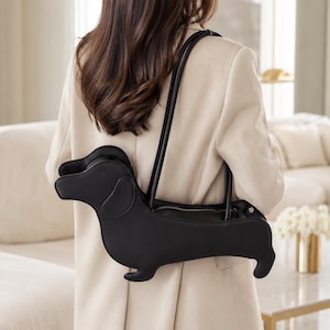 Dog Ita Bag Leather, Luxury Dog Shaped Shoulder Bag for Pins Display, Cute Japanese Style Crossbody, Aesthetic 3D Puppy Handbag