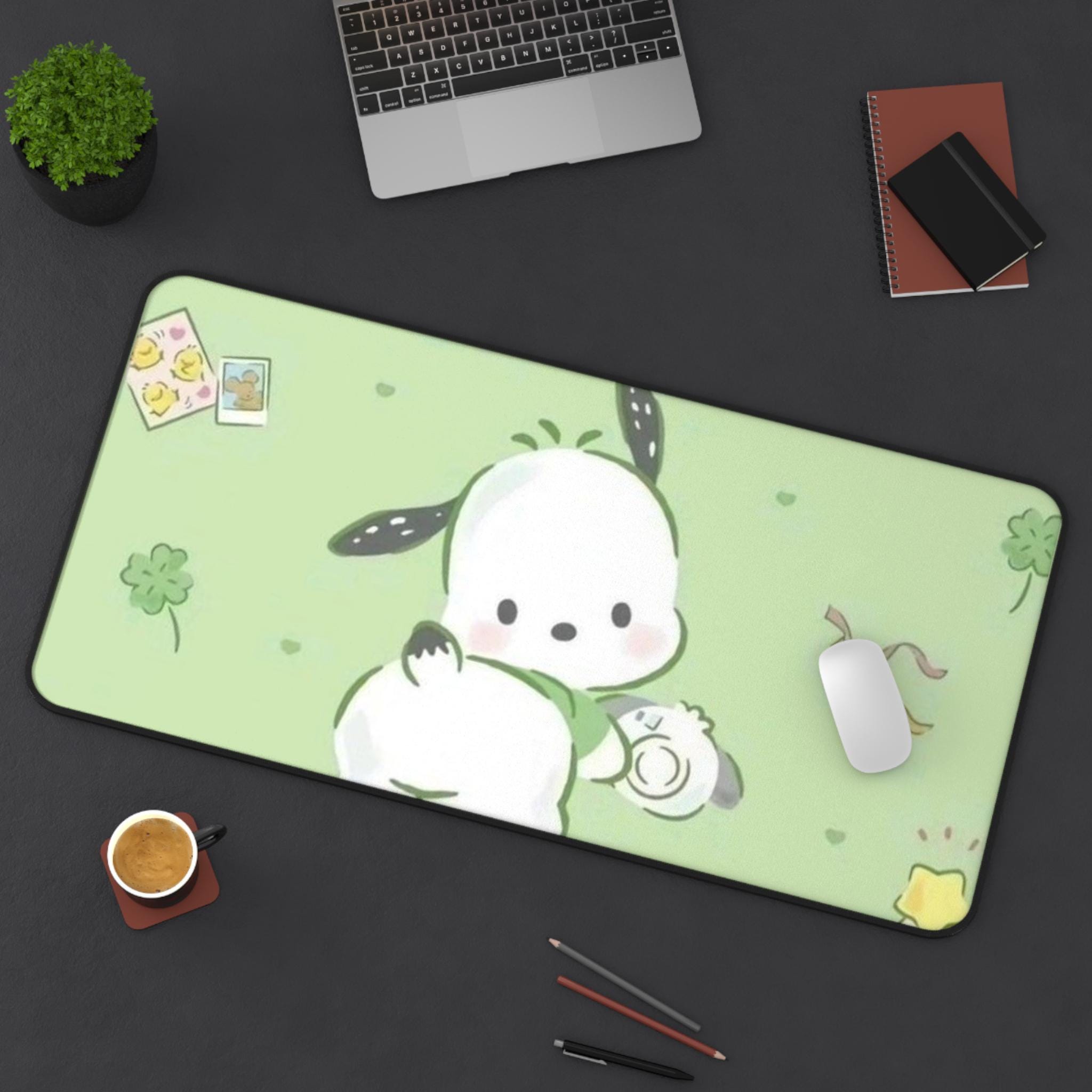 Pochacco Sanrio Desk Mat | Cute Sanrio Character Green Mousepad