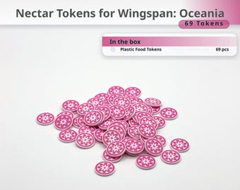 Fichas de néctar de Wingspan Oceania, 69 piezas de plástico de repuesto para juegos de mesa, mejora de fichas de recursos para el juego estilo Wingspan.