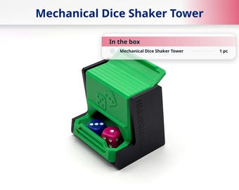 Torre mecánica para agitar dados, 2 rodillos para dados, palanca de empuje, accesorio para juegos de mesa de rol DnD