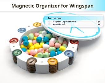 Organizador magnético Wingspan, bandeja de almacenamiento para juegos de mesa impresa en 3D