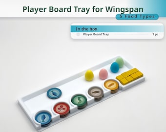Bandeja para tablero de jugador Wingspan, organizador de 5 fichas de comida, soporte para cubo de acción, accesorio para juego de mesa