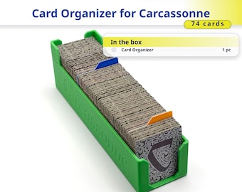 Organizador de tarjetas Carcassonne, soporte para 74 tarjetas