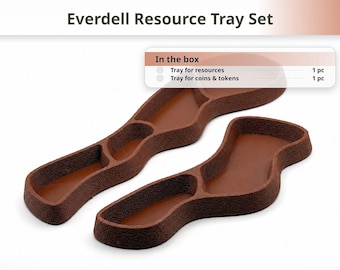 Juego de bandejas para recursos Everdell, organizador de fichas de 2 piezas, accesorio para juegos de mesa, almacenamiento para juegos de mesa