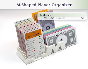 Organizador de jugador en forma de M para Monopoly, bandeja para dinero y tarjetas, accesorio para juegos de mesa.