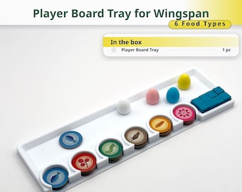 Bandeja para tablero de jugador Wingspan, organizador de 6 fichas de comida, soporte para cubo de acción, accesorio para juego de mesa