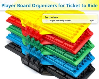 Organizador de tablero para jugadores de Ticket to Ride, tren y bandeja para cartas