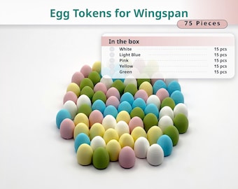 Fichas de huevo Wingspan, 75 piezas de repuesto para juegos de mesa, juego de fichas de huevo de 5 colores, accesorios para mejorar juegos de mesa