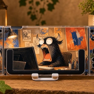 Funny Screaming Monster Case for Switch, OLED, Lite and Switch 2, Clear Hard Shell Cover, Creative Burnout Meme Console Skin