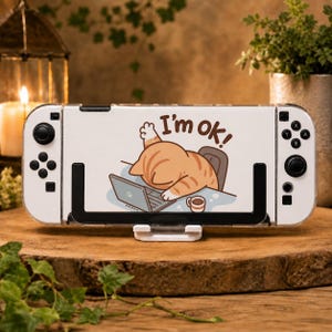 Niestandardowe etui z uroczym czarnym kotem do Switcha, OLED, Lite i Switcha 2, przezroczysta, twarda obudowa, skórka konsoli w stylu naklejki Kawaii