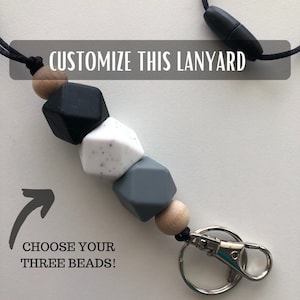 Custom Silicone Beaded Lanyard // Teacher Lanyard // Beaded Teacher Lanyard