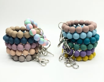 Loodia Boho Key Ring Bracelet Beaded Keychain Wristlet with Tassel Keychains for Women
