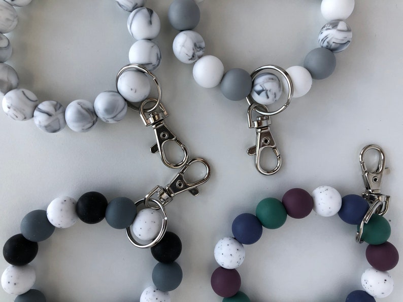 Stretchy Silicone Bracelet Keychain // Lobster Clasp Key Etsy