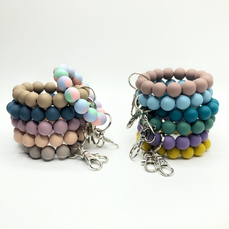 Custom Stretchy Silicone Bracelet Keychain // Mama Wristlet Etsy