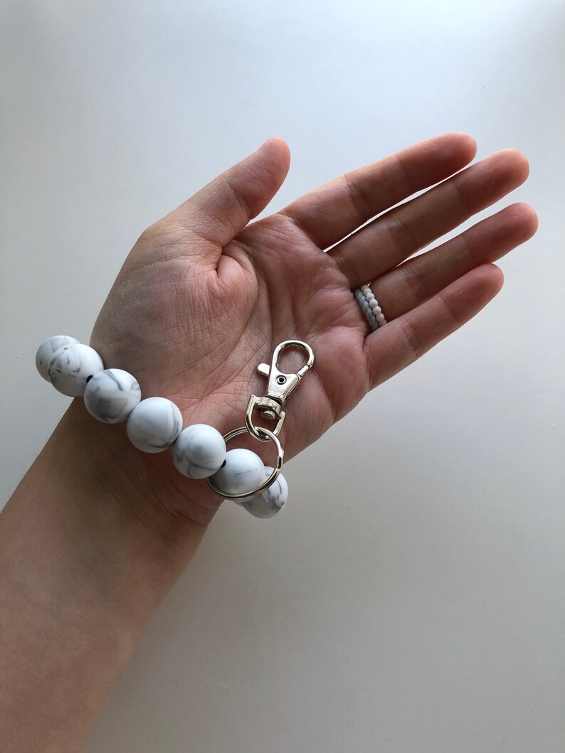 Stretchy Silicone Bracelet Keychain // Lobster Clasp Key Etsy