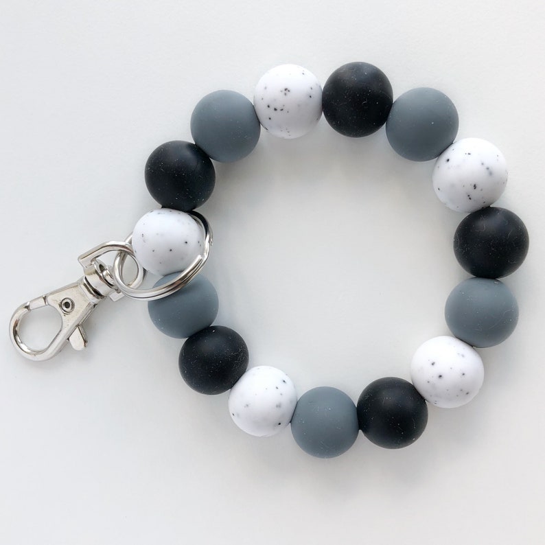 Stretchy Silicone Bracelet Keychain // Lobster Clasp Key Etsy