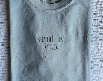 Faith Embroidered Adult T-Shirt // Christian Shirt // Comfort Colors Embroidered Shirt