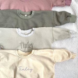 Waffle Knit Bubble Romper // Baby Bubble Sweatshirt // Toddler Bubble