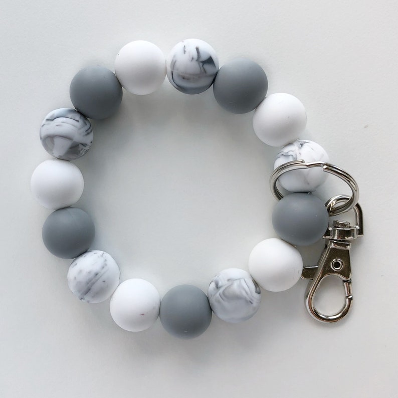 Stretchy Silicone Bracelet Keychain // Lobster Clasp Key Etsy