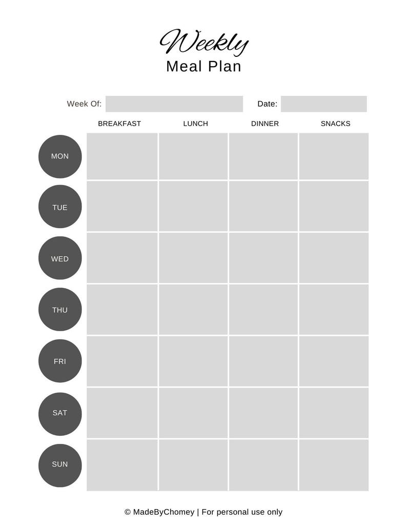 Family Meal Planner Printable Pdf/weekly and Monthly Meal Planner ...
