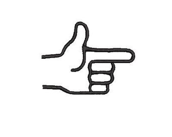 Finger zeigt, Maschinenstickerei, 4 Größen (Digitaler Download)