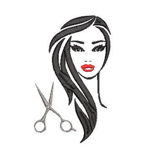 Hair Stylist Machine Embroidery Design Etsy